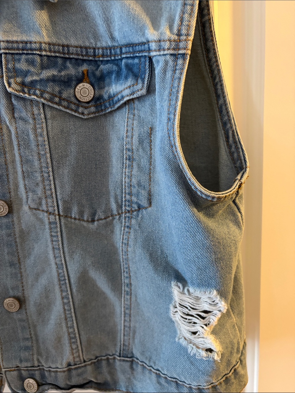 Ci Sono Light Blue Denim Vest - Picture 4 of 4